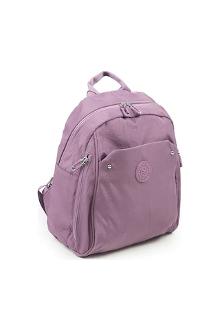 Küçük Boy Paraşüt Kumaş Çok Gözlü Günlük Kadın Sırt Çantası S013 Lila