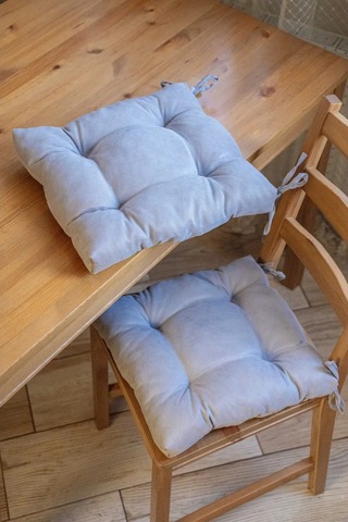 Slavıca Sandalyeye Takılan Bağcıklı Kare Yastık 40x40cm 363124951 Gri