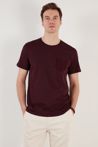 Buratti % 100 Pamuklu Slim Fit Bisiklet Yaka Cepli Erkek T Shirt 5902000 Vişne