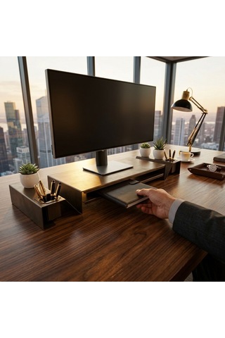 Hamton Vıdmon Organizerli Monitör Yükseltici - Bronz - 110 Cm Standart