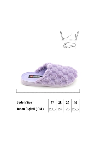 Gezer Kadın Kışlık Rahat Taban Ev Bahçe Terlik Lila