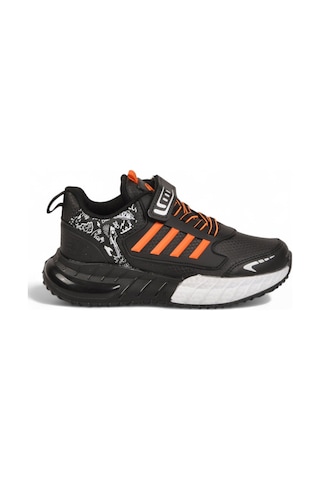 Lafonten Cırt Bantlı Kalın Tabanlı Siyah-oranj Erkek Çocuk Yürüyüş Ve Spor Ayakkabı Sneaker 748 Cilt Siyah - Turuncu