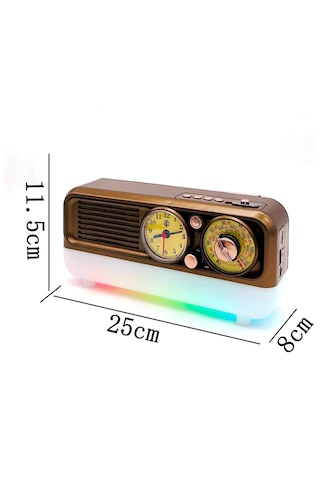 Şarjlı Rgb Nostaljik Radyo Fm/am/sw, Usb, Tf Kart Bluetooth Hoparlör