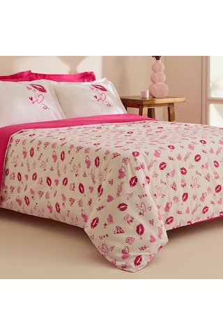 Karaca Home Luvio %100 Pamuk Çift Kişilik Nevresim Takımı Pembe Pembe