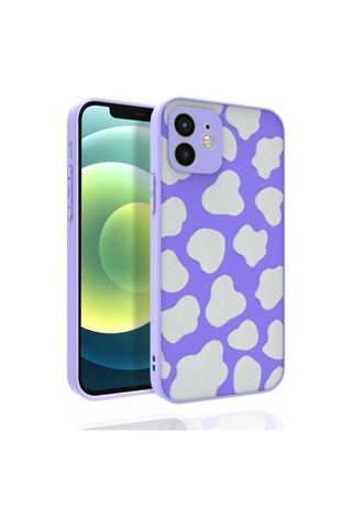 Apple Uyumlu iPhone 12 Kılıf Desenli Kamera Korumalı Parlak Zore Nora Kapak NO6