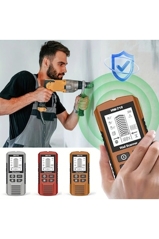 Xuweiwei Duvar Tarama Cihazi 5i 1 Arada Cok Fonksiyonlu Cubuk Bulucu Gelistirilmis Sensorler Turuncu