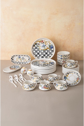 Emsan Victoria Porselen 32 Parça 6 Kişilik Kahvaltı/Servis Takımı Çok Renkli