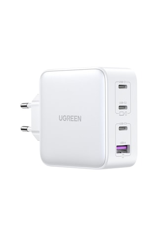 Ugreen Nexode Gan X 100w Hızlı Şarj Cihazı 4 Portlu Pd Qc 3xusb-c, 1xusb-a, Beyaz, 15337 -