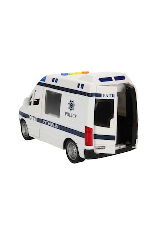 22 Cm Sesli Işıklı Pilli Polis Arabası Ve Ambulans - 1:16 Ölçek Oyuncak Kurtarma Araçlar Çok Renkli