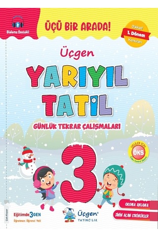 Üçgen 3.sınıf Yarıyıl Tatil Kitabı 1.dönem Konularını Kapsar - Okuduğunu Anlama Hediyeli