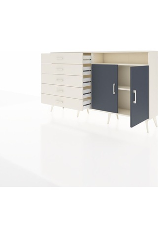 Arges Konsol 2 Raflı 5 Çekmeceli 2 Kapaklı 176x30x99 Aytaşı-antra Aytaşı-antrasit/aytaşı