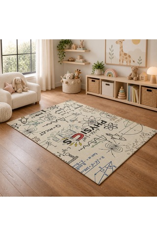 Kartela Halı Fizik Tahtası Kaymaz Taban Çocuk Oyun Halısı - 100 x 150 CM