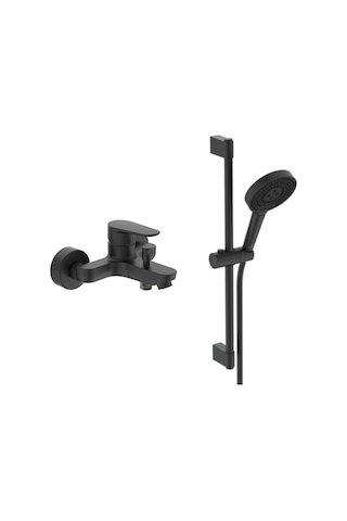 Ideal Standard Cerafine O Banyo Bataryası + Idealrain Duş Seti 2 Fonksiyonlu Mat Siyah 2 Parça Bc500xg BD142XG Siyah