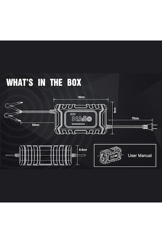 12v 6a Akıllı Motosiklet Akü Şarj Cihazı - Tam Otomatik, Taşınabilir Ve Çok Fonksiyonlu