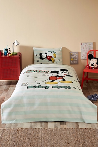 Özdilek Tek Kiş. Lastikli Çarşaf Pike Tak. Mickey Mouse Positive