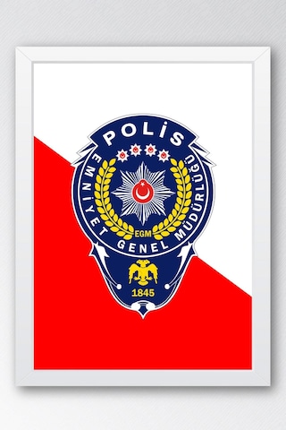 Polis Arması Logo Çerçeveli Tablo