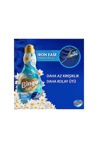 Bingo Soft Konsantre Çamaşır Yumuşatıcısı 1200 Ml Frezya Ve Lotus 4 Lü Paket 4'lü Set