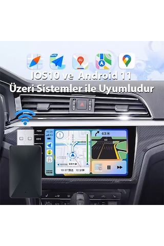 Ally Kablosuz Car Play Adaptörü Android Cihazlar Için Wireless Carplay Çevirici