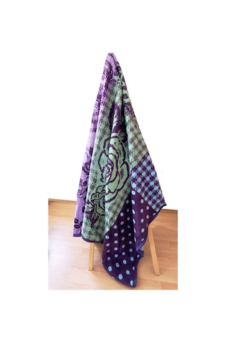 Algelsineve Rosenim Mor Peluş Akrilik Çift Kişilik Uşak Battaniye Mor