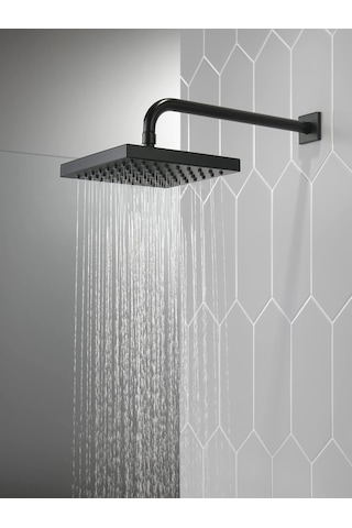 Faucet Tek Sprey Yağmur Duş Başlığı Siyah, Yağmur Duş Başlığı, Siyah Kare Duş Başlığı, Mat Siyah, Delta Çok Renkli