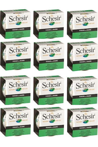 Schesir Ton Balıklı ve Deniz Bitkili Jöleli Kedi Konservesi 12 x 85 G