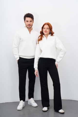 Dı Lorıa Sevgili Kombin 4 Lü Kadın&erkek Siyah-beyaz Sweatshirt Pantolon Alt-üst Takım Siyah - Beyaz