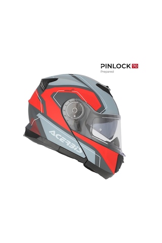 Acerbis Serel 22-06 Kask Gri Kırmızı Gri - Kırmızı