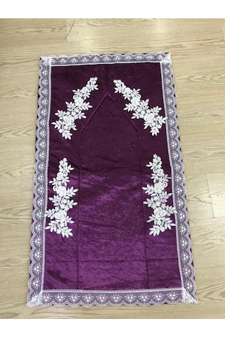 Kadife Seccade Çeyizlik Güpürlü Aplikli