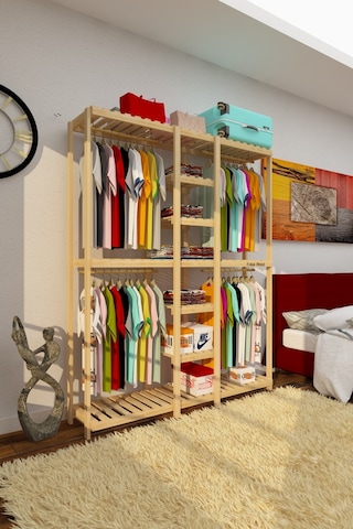 Quatro Jj Açık Ahşap Elbise Dolabı