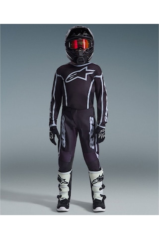 Alpinestars Youth Fluid Apex Genç Kros Motosiklet Pantolonu Siyah Gri
