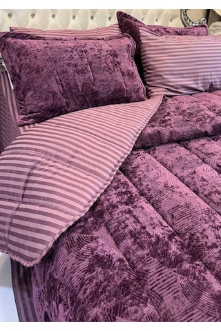 Home Kadife Confort 6 Parça Çift Kişilik 230 X 240 Uyku Seti Pembe