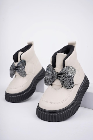 Muggo Nixie Garantili Kaymaz Taban Rahat Kalıp Cırtlı Ve Fiyonklu Çocuk Kışlık Bot Krem