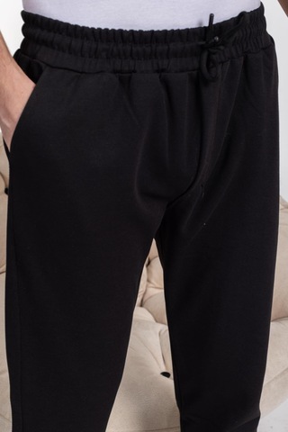 Mutlu City Double Face Kumaş Basic Düz Model Rahat Kalıp Pantolon Kesim Trend Erkek Eşofman Altı-2880-siyah Siyah