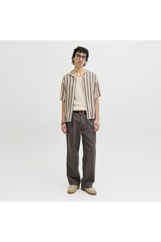 Jack & Jones Erkek Resort Yaka Çizgili Gömlek - Jeff - 12288853 Moonbeam
