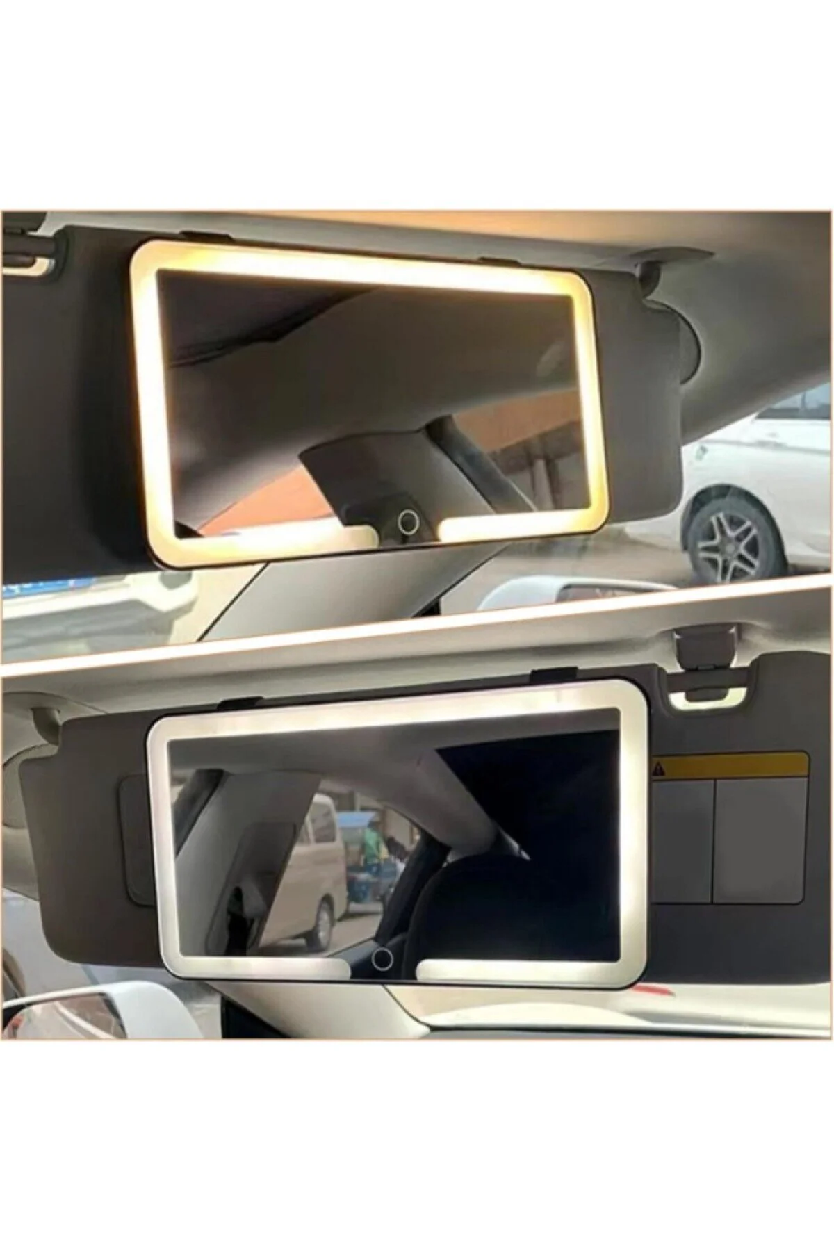 Led Işıklı 3 Kademeli Şarjlı Araç Makyaj Aynası 1 Adet