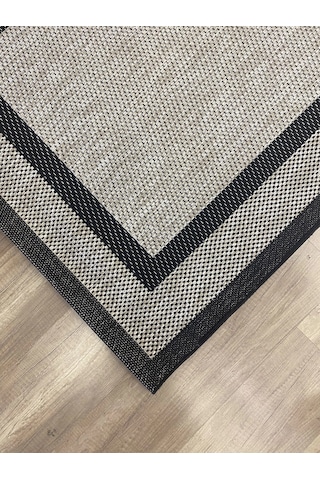 Hoom Rugs 1149 Bej Siyah Sisal Plus Jüt Halı Bej Siyah