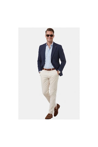 Deepsea Erkek Lacivert Slim Fit Blazer Ceket Likralı Çift Yırtmaç Dokulu Premium Ceket 2600776