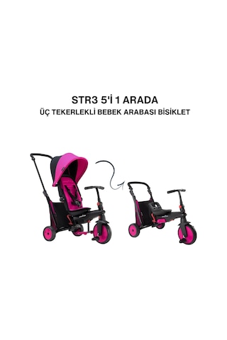 Smartrike Str3 Plus 5 in 1 Arada Modüler Katlanabilir Bebek Arabası ve Üç Tekerlekli Bebek Bisikleti 001