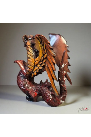 Alevle Mühürlü Nöbetçi - Ejderha Nefes Alan Ateş Heykeli, El