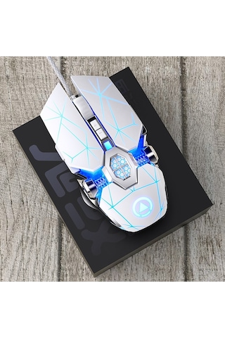 Yındıao 3200dpı 4 Modlu Ayarlanabilir 7 Tuşlu Rgb Işık Kablolu Oyun Mekanik Fare, Stil: Sessiz Sürüm Beyaz Diğer