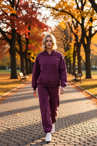 Benerly Kadın Kapüşonlu Düşük Kol Örme Sweatshirt Fonksiyonel Dayanıklı K Mürdüm
