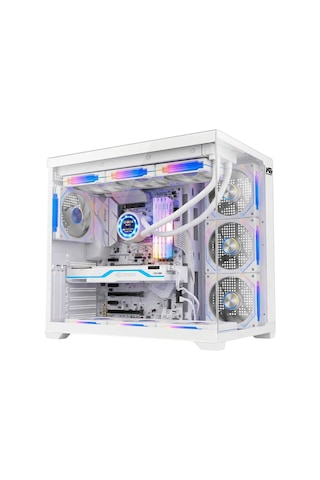 Alpha Elite 7x Argb Fan Kumanda Ve Kontrolcü Atx Boş Bilgisayar Kasası Beyaz