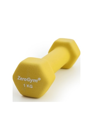 Zerogym Neopren Kaplı İçi Demir Dambıl 1 Kg Sarı 1 Adet