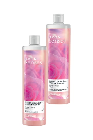 Avon Senses L'amour Sunrise Gül ve Amber Kokulu Krem Duş Jeli 2 x 500 ML