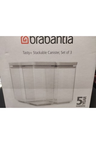 Brabantia Lıght Grey 3lü Plastik Kavanoz Seti 2x1,6l 1x3,5l Elvin Home Concept Gri