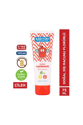 Doğal Çilekli Diş Macunu Florürlü Junior 6+ Temel Bakım