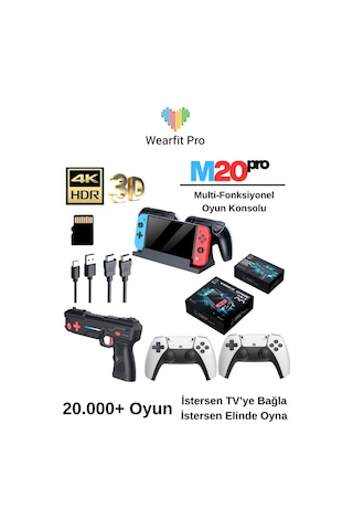 Wearfitpro M20pro Tv Bağlantılı Elde Kullanılabilir Oyun Konsolu Joystick Ve Stand Gamepad Oyun Konsolu