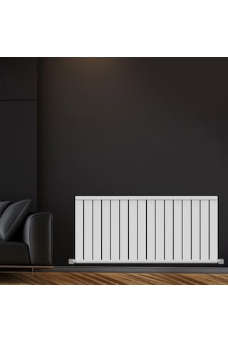 600x1272 Armoni Yatay Alüminyum Radyatör Snow White Beyaz