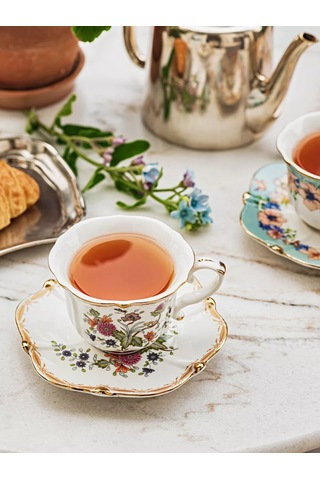 Roomi Seramik Çay Takımı 250 Ml, Fincan Ve Tabak Seti 245121629 Beyaz