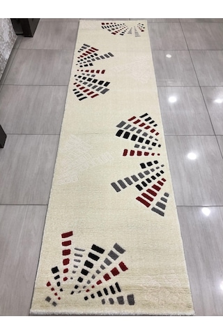 Saray Halı Samyeli 10943 Wk 80X300 Kırmızı Gri Krem Yolluk !